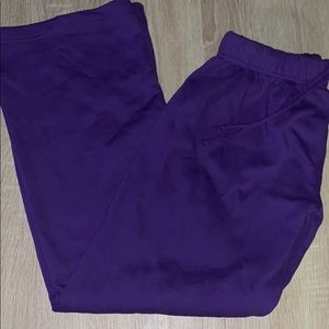 Purple sweatpants with strings